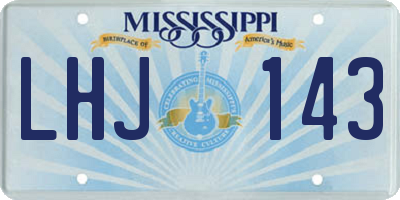 MS license plate LHJ143