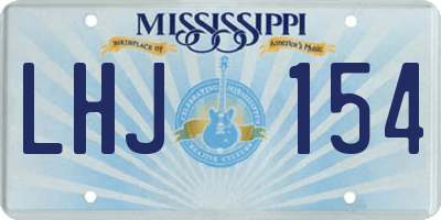 MS license plate LHJ154