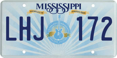 MS license plate LHJ172