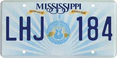 MS license plate LHJ184