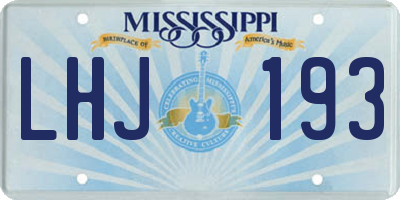 MS license plate LHJ193