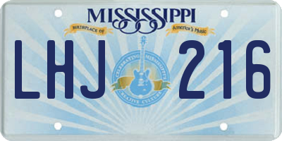 MS license plate LHJ216