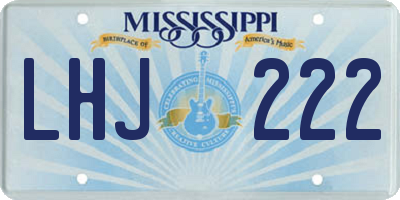 MS license plate LHJ222
