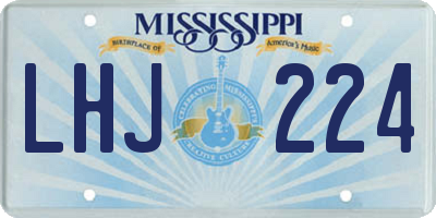 MS license plate LHJ224