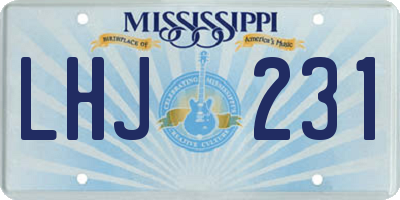 MS license plate LHJ231