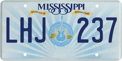MS license plate LHJ237