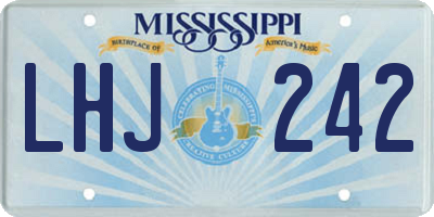MS license plate LHJ242
