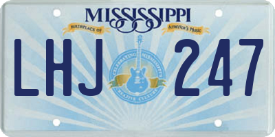 MS license plate LHJ247