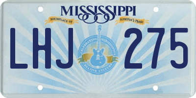 MS license plate LHJ275