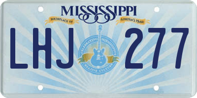 MS license plate LHJ277