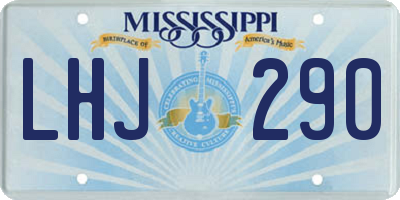 MS license plate LHJ290