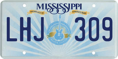 MS license plate LHJ309