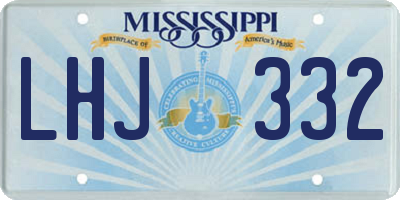 MS license plate LHJ332