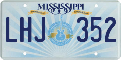 MS license plate LHJ352