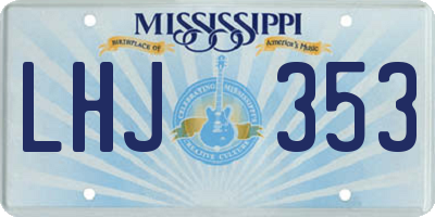 MS license plate LHJ353