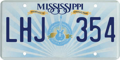 MS license plate LHJ354