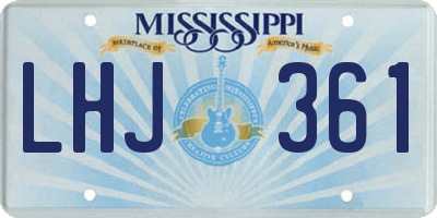 MS license plate LHJ361