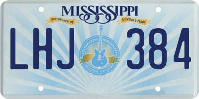 MS license plate LHJ384