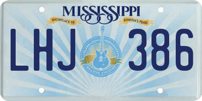 MS license plate LHJ386