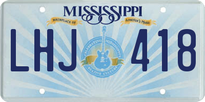 MS license plate LHJ418