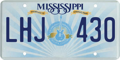 MS license plate LHJ430