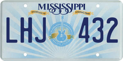 MS license plate LHJ432