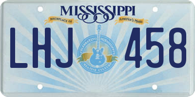 MS license plate LHJ458