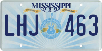 MS license plate LHJ463