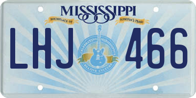 MS license plate LHJ466