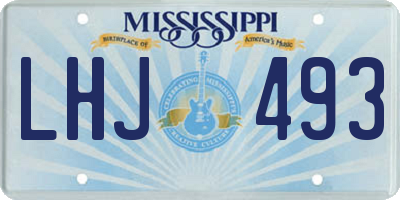 MS license plate LHJ493