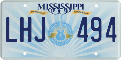 MS license plate LHJ494