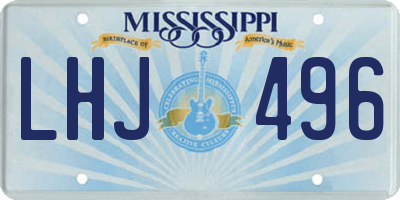 MS license plate LHJ496