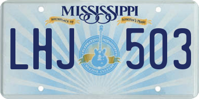 MS license plate LHJ503