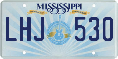 MS license plate LHJ530