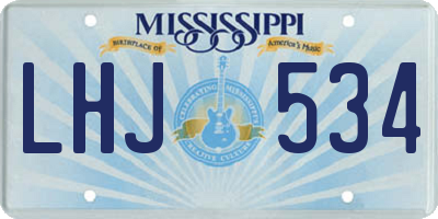 MS license plate LHJ534