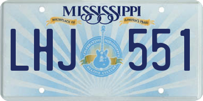 MS license plate LHJ551