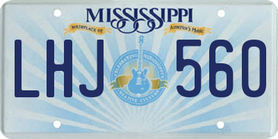 MS license plate LHJ560
