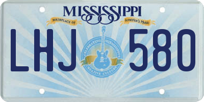MS license plate LHJ580
