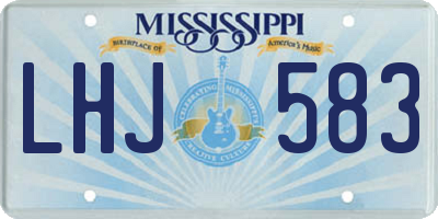MS license plate LHJ583