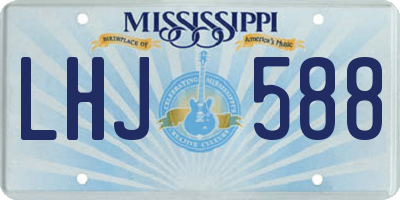 MS license plate LHJ588