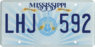 MS license plate LHJ592