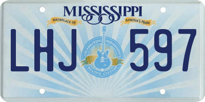 MS license plate LHJ597