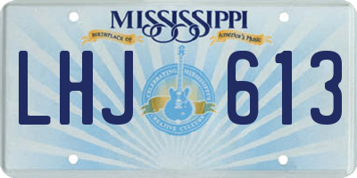 MS license plate LHJ613