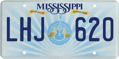 MS license plate LHJ620