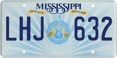 MS license plate LHJ632