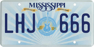 MS license plate LHJ666