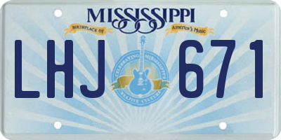 MS license plate LHJ671