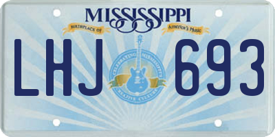 MS license plate LHJ693