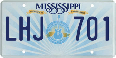 MS license plate LHJ701