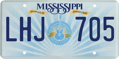 MS license plate LHJ705